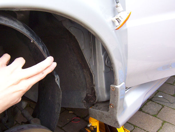 Image of the wheel arch partially removed