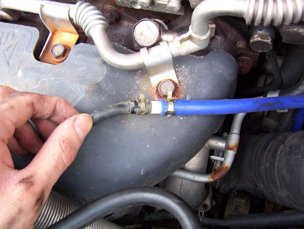 Joining the larger hose to a smaller type